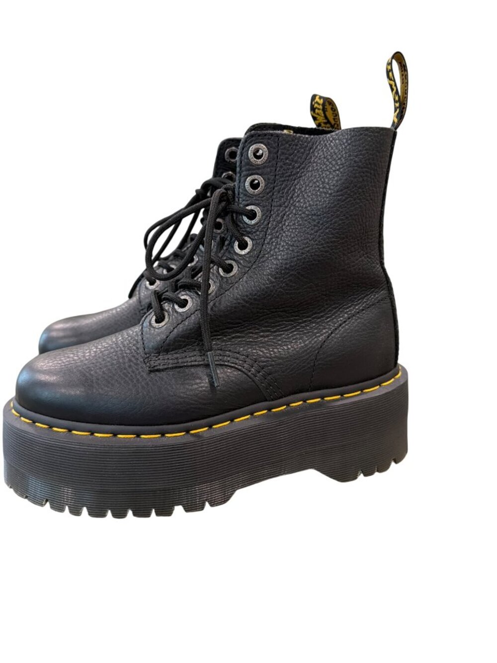 Dr. Martens 1460 Max Pisa Black Leather Platform Boots Womens US 7 / EU 38 - Picture 3 of 10
